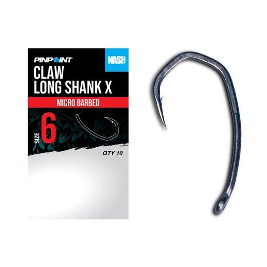 HACZYKI NASH CLAW LONG SHANK X SIZE 2 MICRO BARB HACZYKI NASH CLAW LONG SHANK X SIZE 2 MICRO BARB