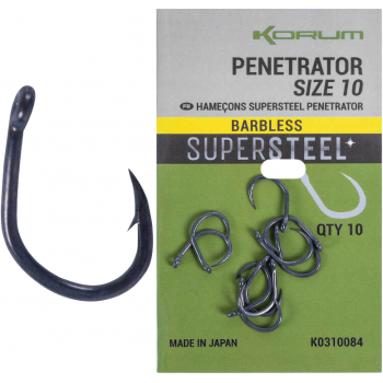 HACZYKI KORUM PENETRATOR Z OCZKIEM R 10 BARBLESS