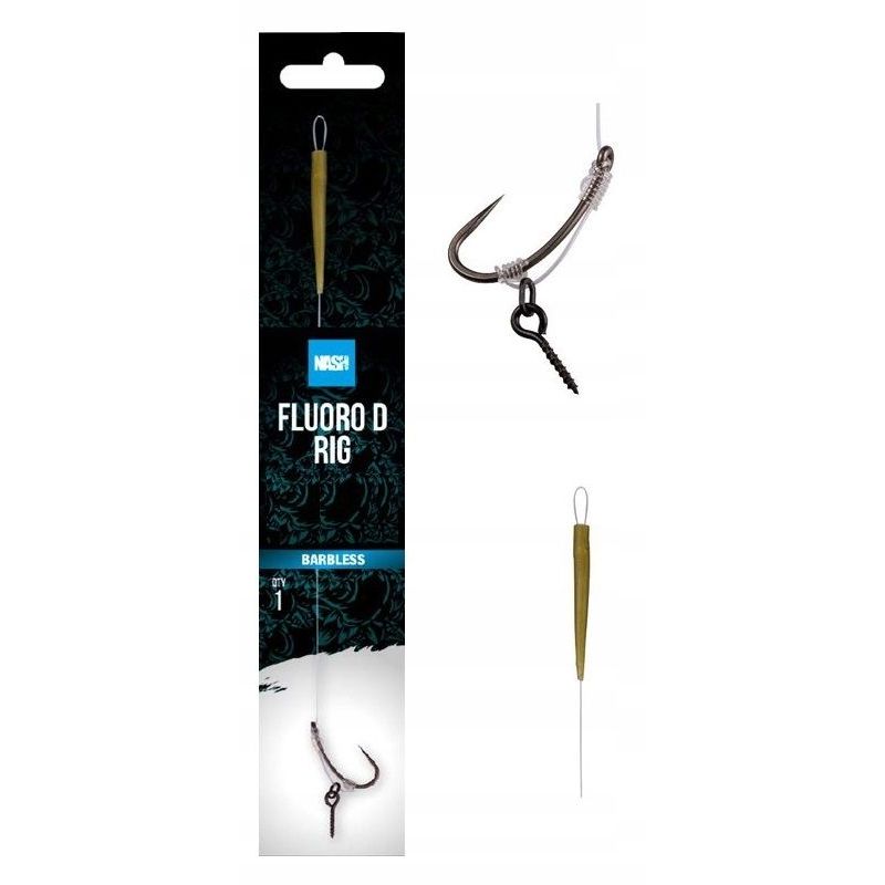 PRZYPON NASH FLUORO D RIG ROZMIAR 4 BARBLESS PRZYPON NASH FLUORO D RIG ROZMIAR 4 BARBLESS