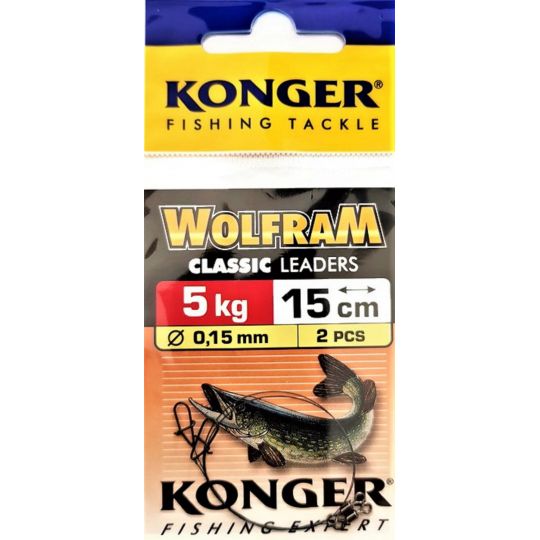 PRZYPON KONGER WOLFRAM 15cm 5kg 2szt