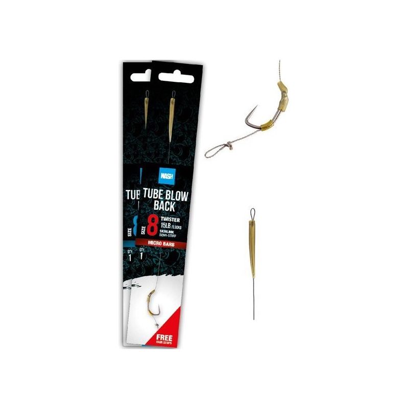 PRZYPON Z HAKIEM NASH TUBE BLOW BACK RIG 2 BARBED PRZYPON Z HAKIEM NASH TUBE BLOW BACK RIG 2 BARBED