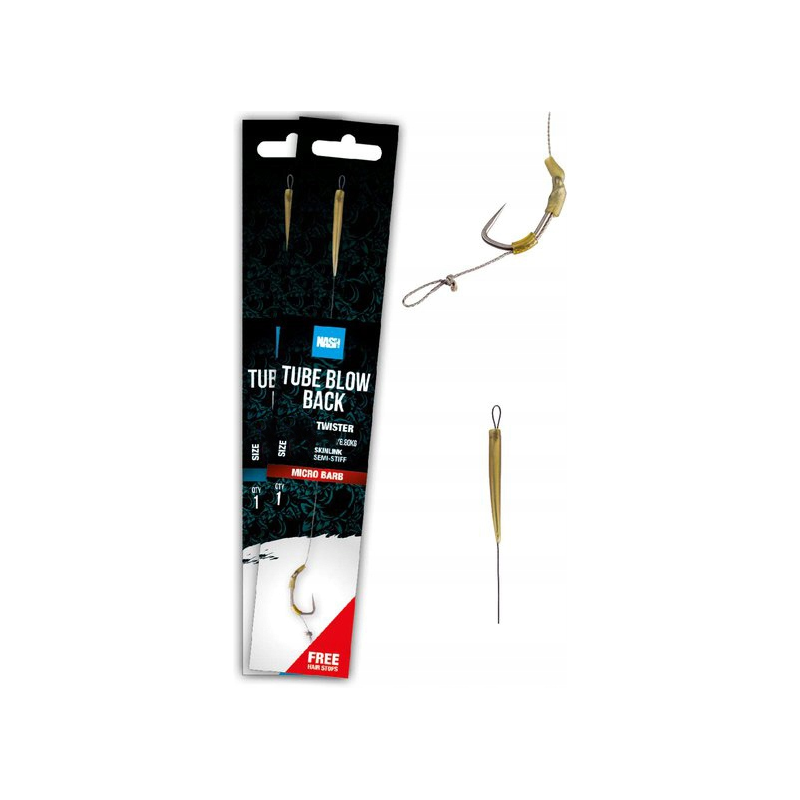 PRZYPON NASH TUBE BLOW BACK RIG 4 BARBLESS PRZYPON NASH TUBE BLOW BACK RIG 4 BARBLESS