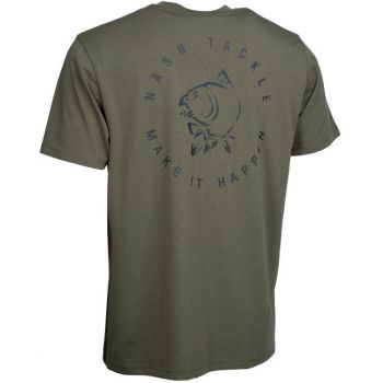 KOSZULKA NASH T-SHIRT MAKE IT CARP LOGO GREEN S
