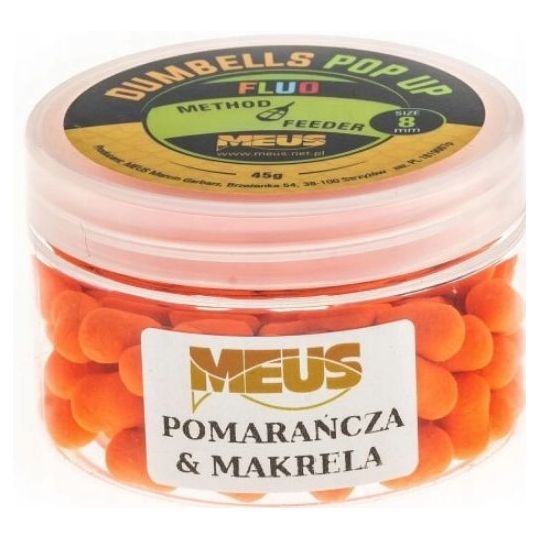 DUMBELL MEUS FLUO POP UP 8mm 45g POMARAŃCZA MAKREL DUMBELL MEUS FLUO POP UP 8mm 45g POMARAŃCZA MAKREL