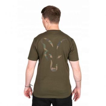 KOSZULKA T-SHIRT FOX LARGE PRINT KHAKI ROZMIAR XXL