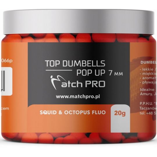 DUMBELLS MATCH PRO TOP POP UP SQUID FLUO 7mm 20g DUMBELLS MATCH PRO TOP POP UP SQUID FLUO 7mm 20g