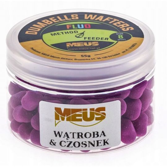 DUMBELLS MEUS WAFTERS FLUO 8mm 55g WĄTROBA CZOSNEK DUMBELLS MEUS WAFTERS FLUO 8mm 55g WĄTROBA CZOSNEK