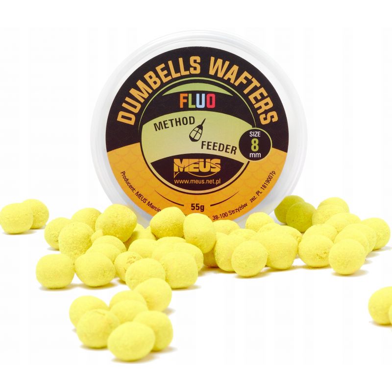 DUMBELLS MEUS WAFTERS FLUO 8mm FISH MIX 55g DUMBELLS MEUS WAFTERS FLUO 8mm FISH MIX 55g