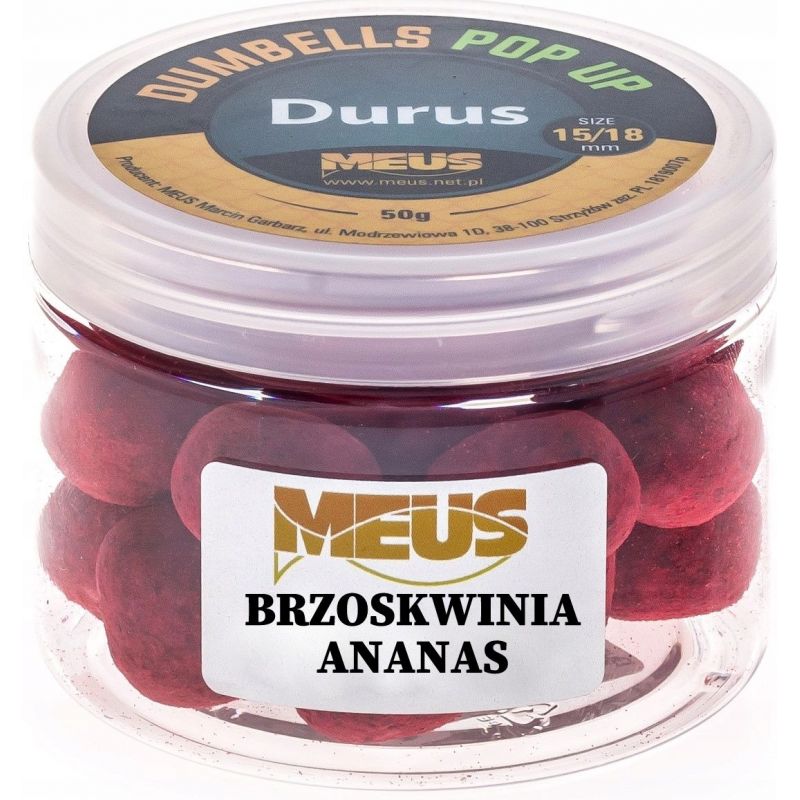 DUMBELLS MEUS POP UP DURUS 15/18mm 90g BRZOSKWINIA DUMBELLS MEUS POP UP DURUS 15/18mm 90g BRZOSKWINIA