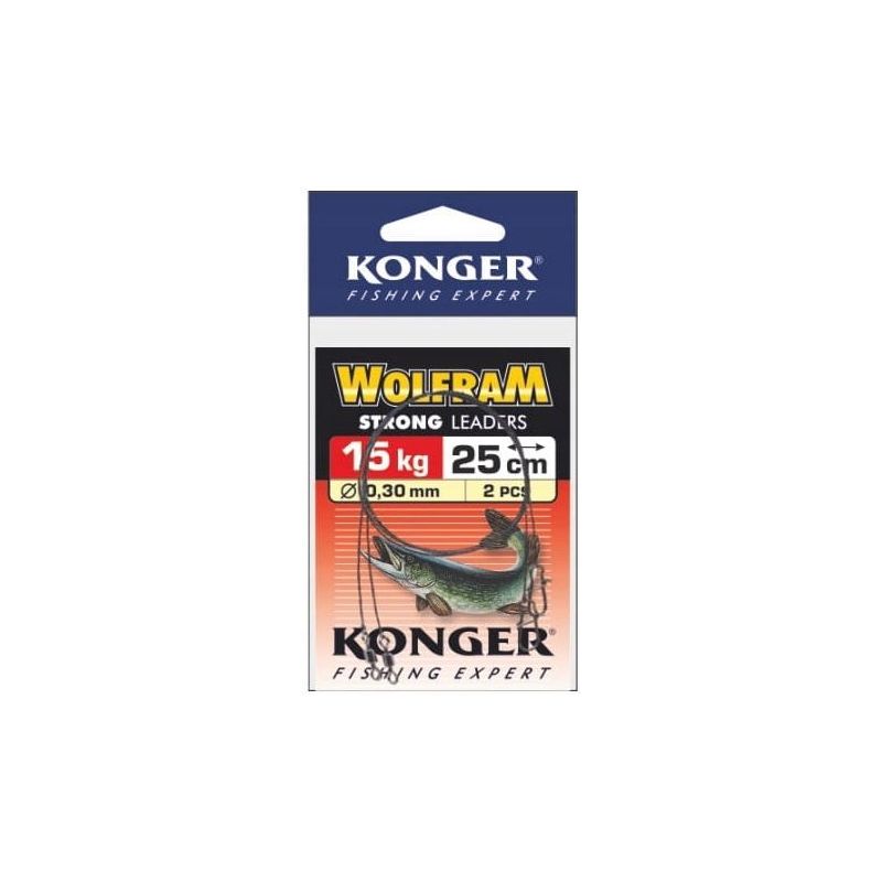 PRZYPON KONGER WOLFRAM STRONG 25cm 15kg 2szt PRZYPON KONGER WOLFRAM STRONG 25cm 15kg 2szt