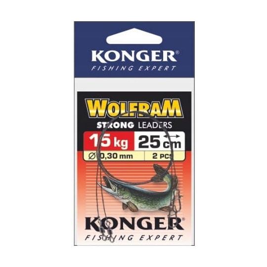 PRZYPON KONGER WOLFRAM STRONG 25cm 15kg 2szt PRZYPON KONGER WOLFRAM STRONG 25cm 15kg 2szt