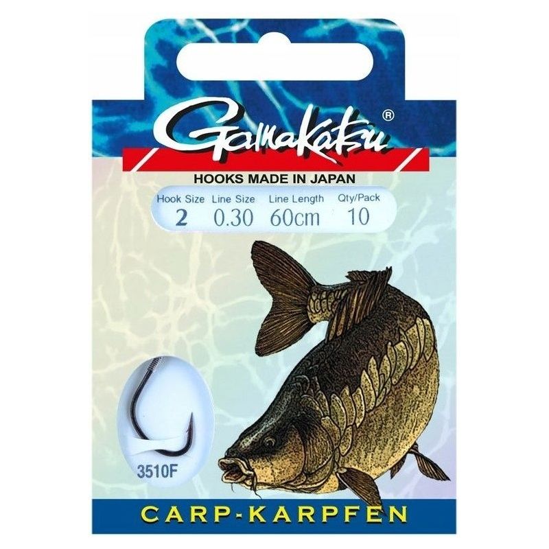 HACZYKI WIĄZANE GAMAKATSU CARP PRZYPON 0,25mm 4 HACZYKI WIĄZANE GAMAKATSU CARP PRZYPON 0,25mm 4