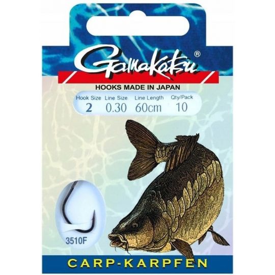 HACZYKI WIĄZANE GAMAKATSU CARP PRZYPON 0,25mm 4 HACZYKI WIĄZANE GAMAKATSU CARP PRZYPON 0,25mm 4